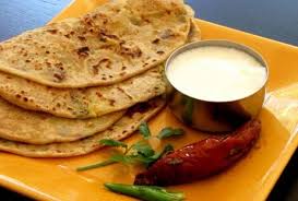 Food: Paratha and dahi