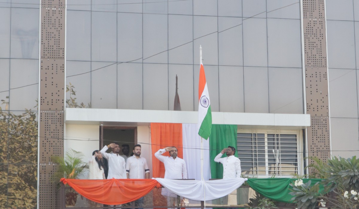 Dr. Ketan Mohitkar and team at ICTRD Republic day flag hoisitng