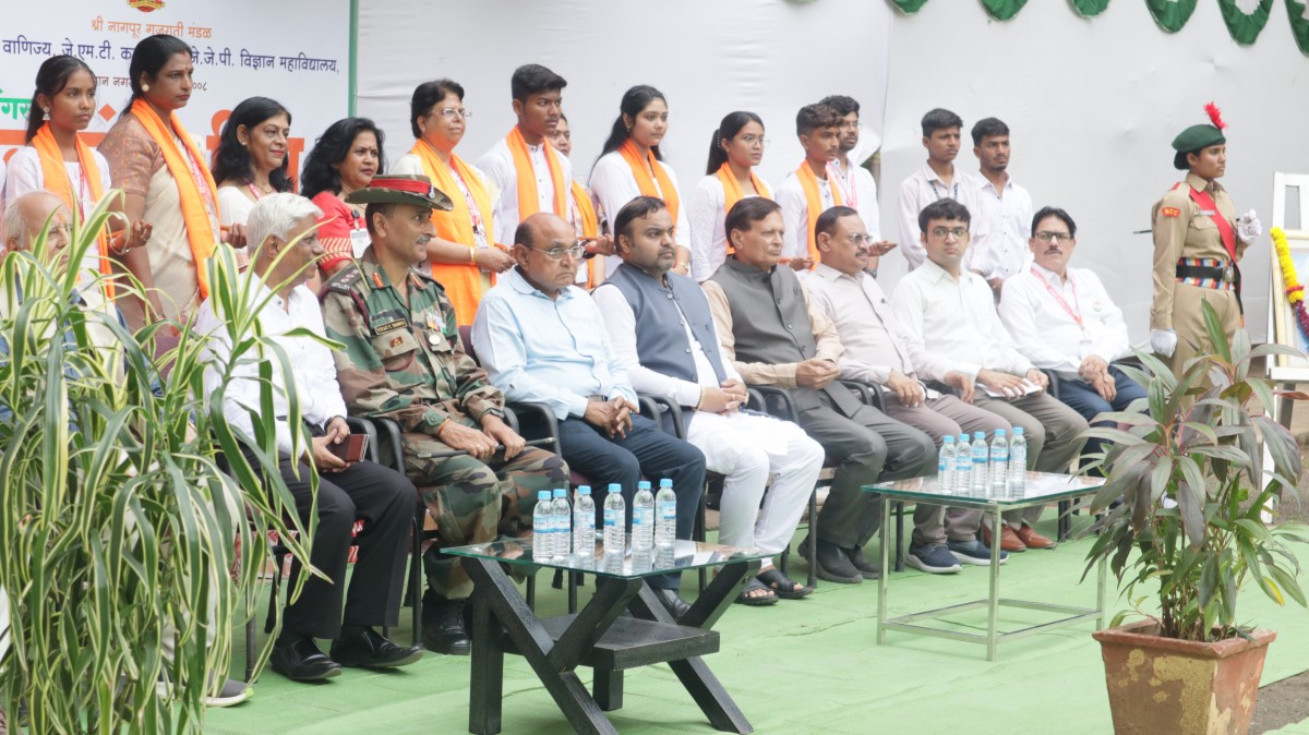 Dr. Ketan Mohitkar as Chief Guest at 79th Independence Day Celebration at Nagpur Gujarat Mandal Campus